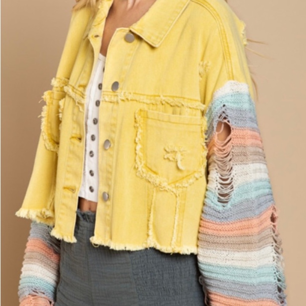 NWT POL pretty yellow denim jacket. Various sizes - Picture 2 of 8